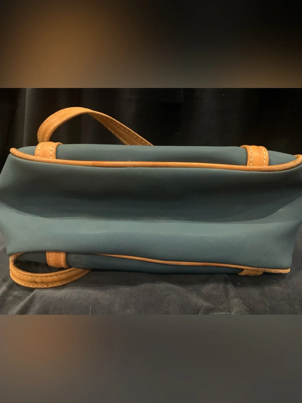 Jon Hart Design Teal Tote with Tan Leather Trim and Key Logo